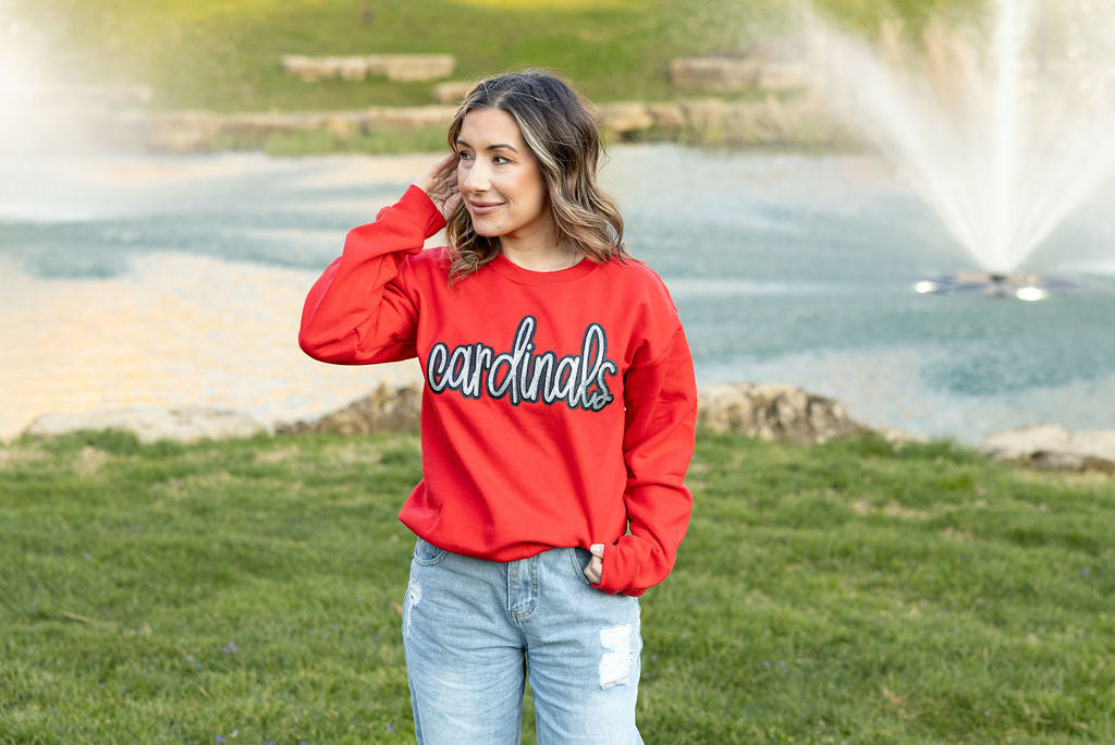 Sparkly Cardinals crewneck