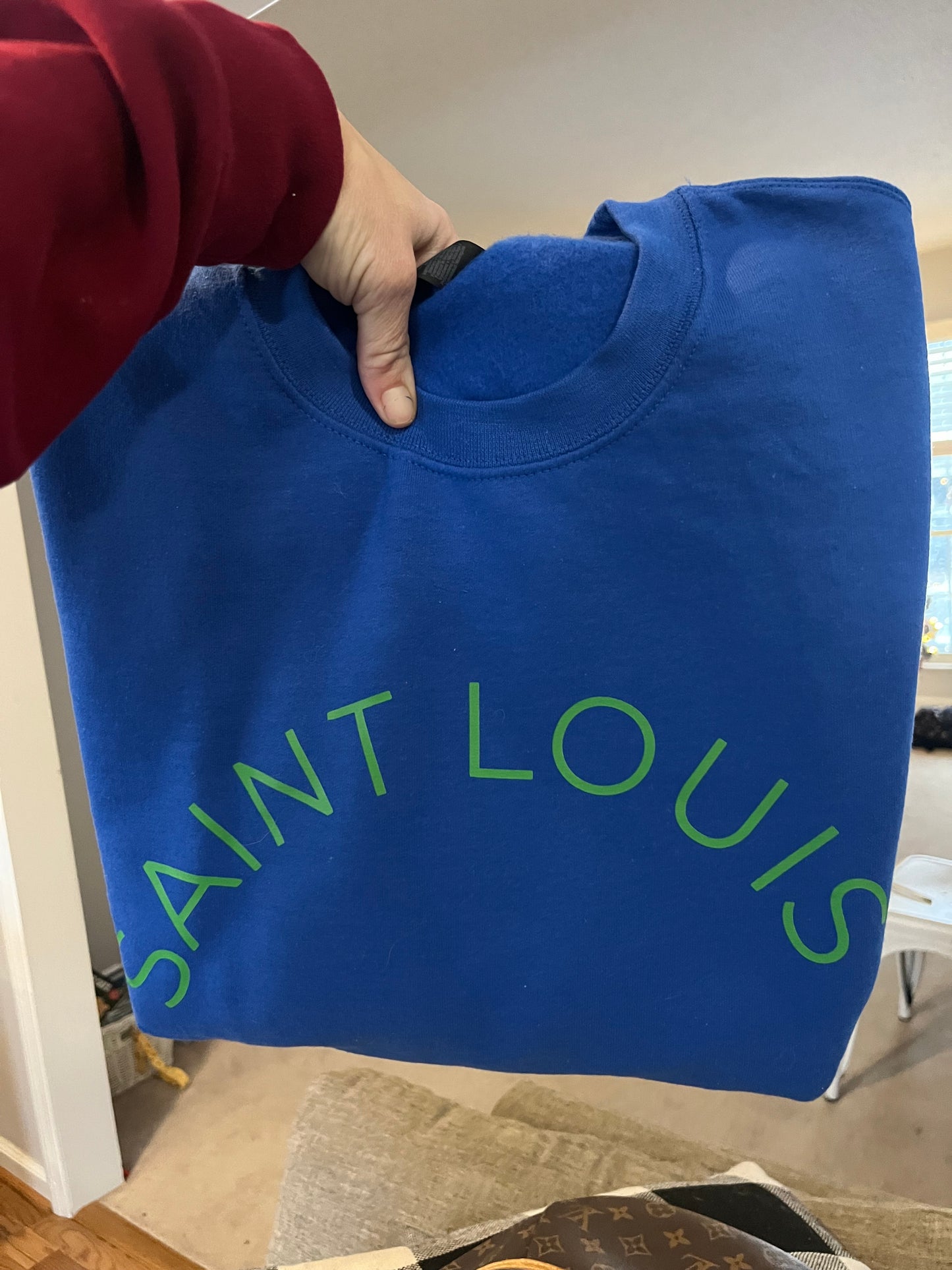Royal Blue and Green Archer Saint Louis Crewneck