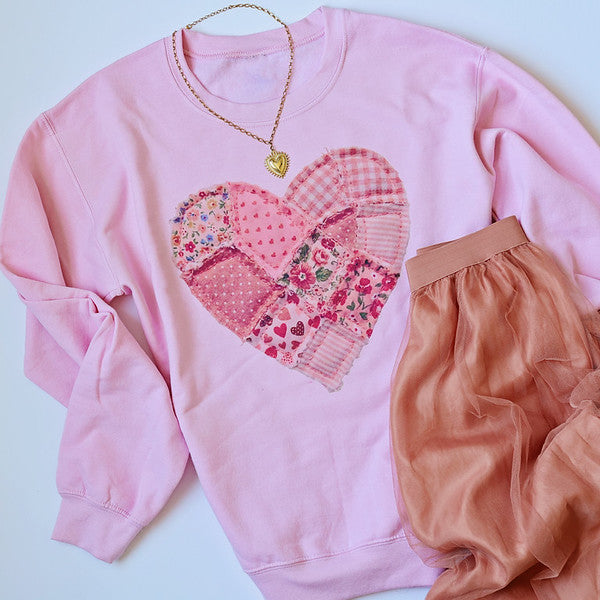 Patchwork Heart Crewneck