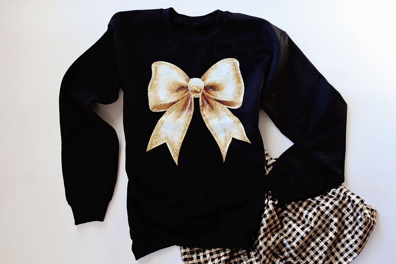 Gold Bow Crewneck
