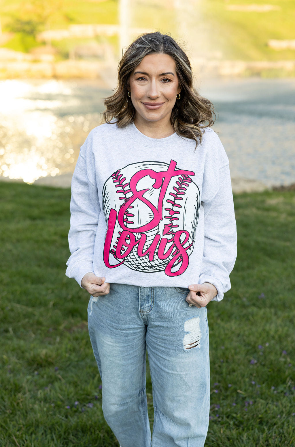 Script St. Louis Baseball crewneck