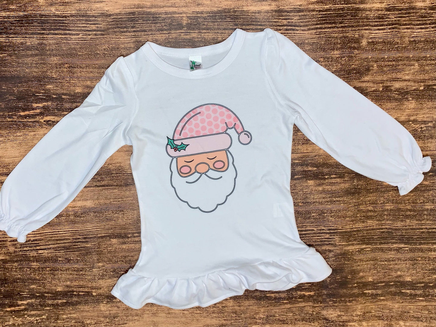Polka Dot Santa ruffle shirt