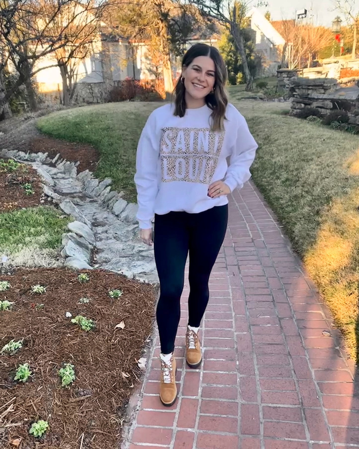 Leopard Saint Louis Box logo crewneck sweatshirt