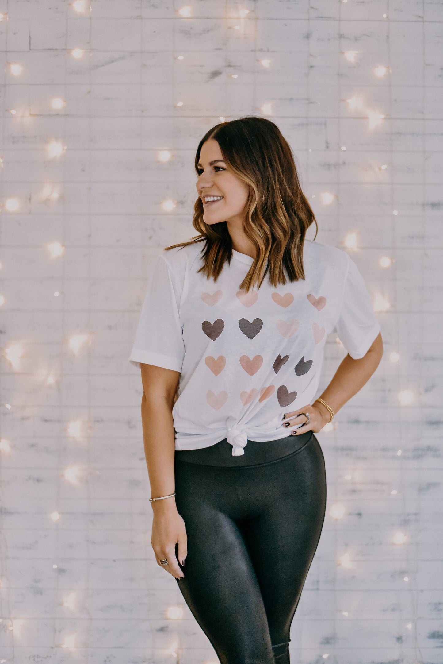 Skin tone hearts tee