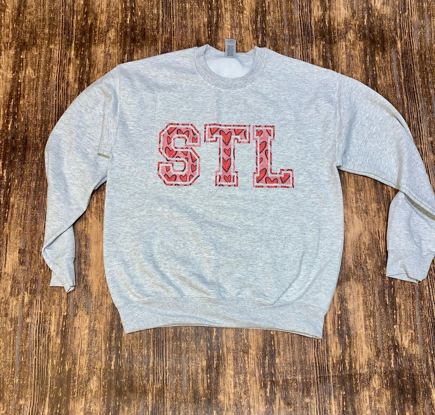 Leopard Heart STL crewneck sweatshirt