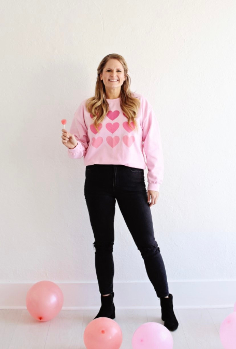 Ombré Hearts Crewneck