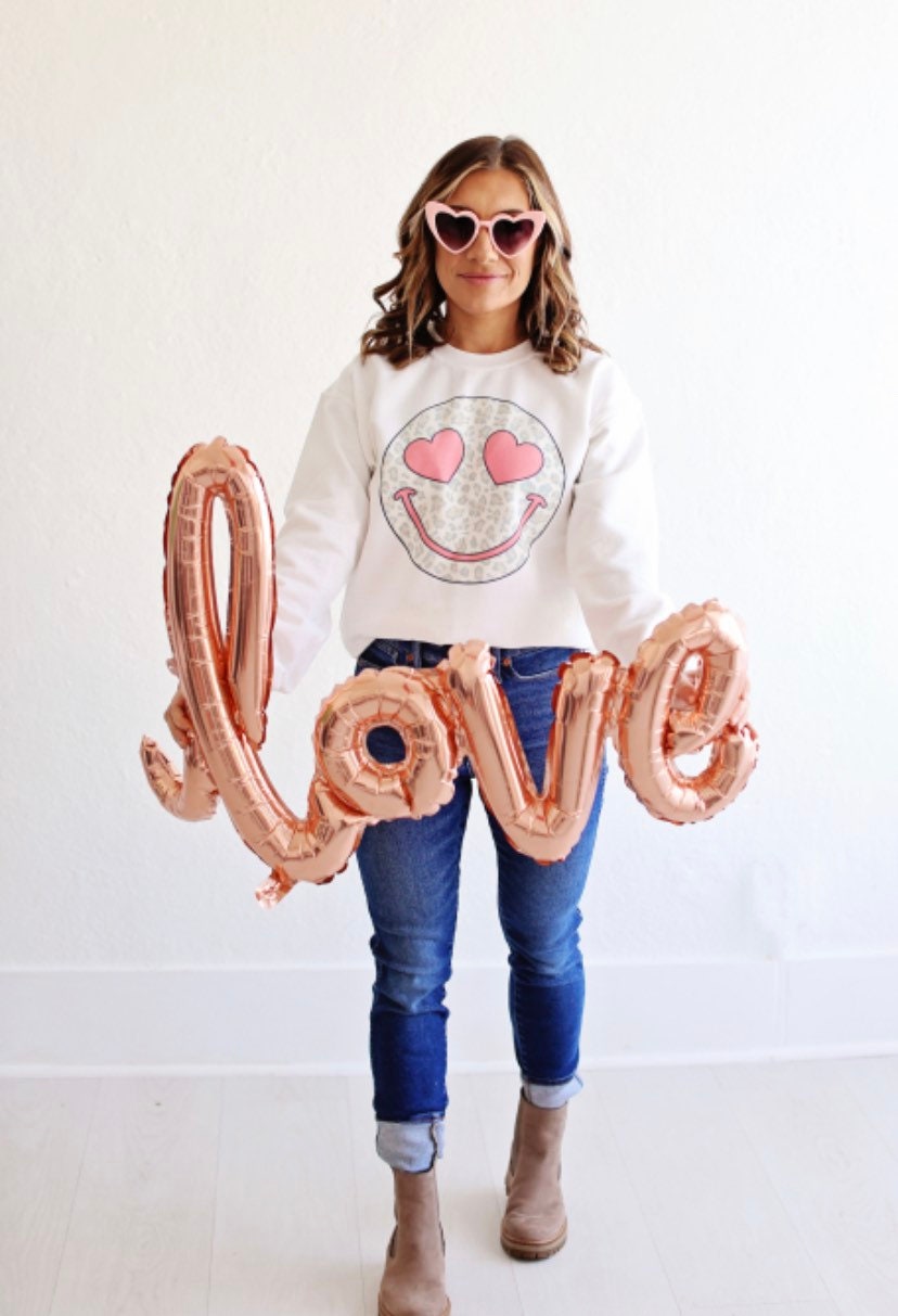 Heart Eyes Smiley Sweatshirt