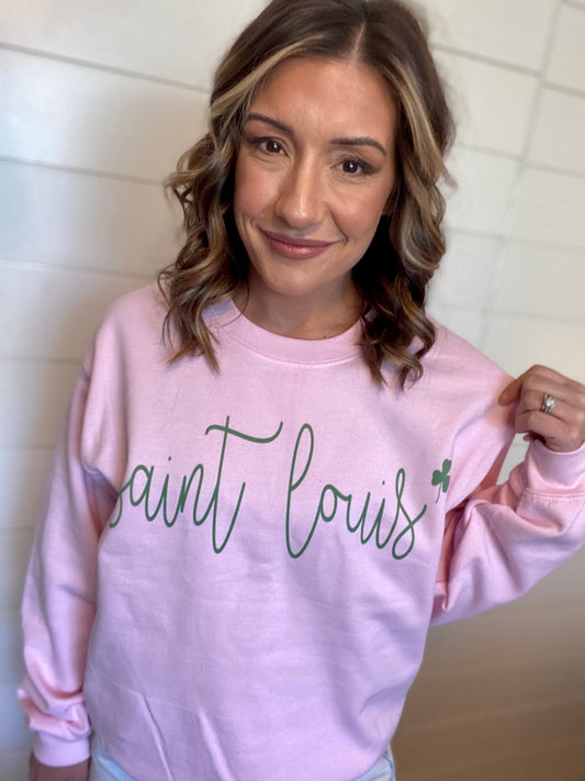 Pink Saint Louis Shamrock sweatshirt