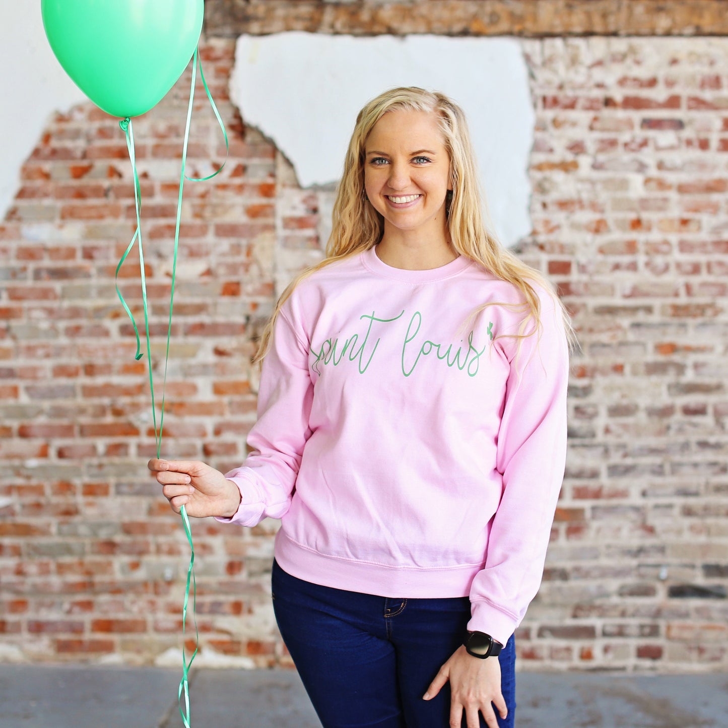 Pink Saint Louis Shamrock sweatshirt