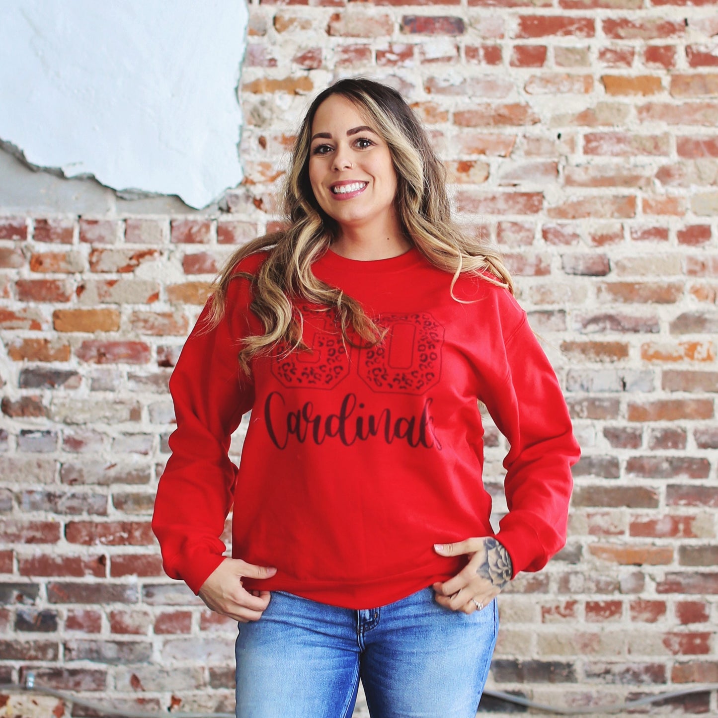 Go Cardinals Leopard Sweatshirt