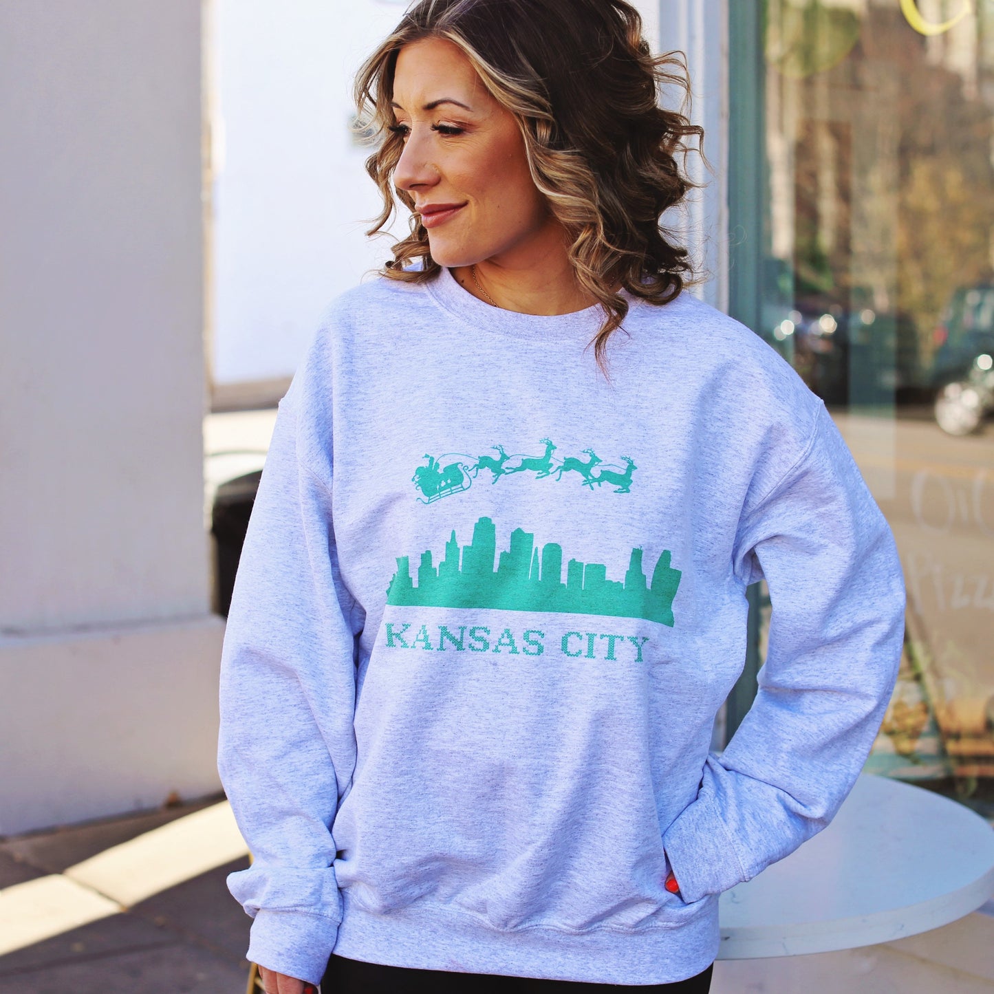 Santa over Kansas City sweatshirt