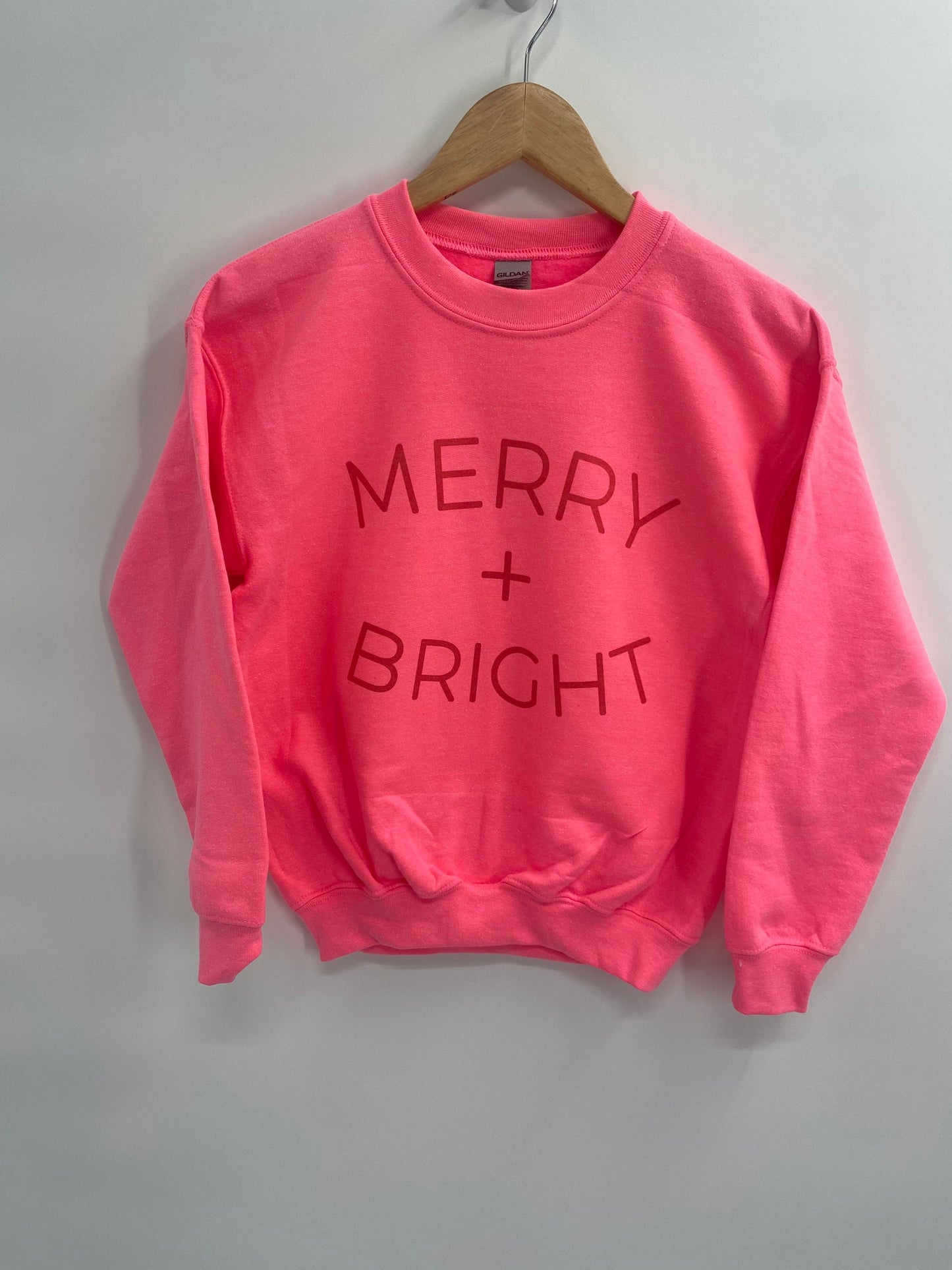 Hot Pink Merry and Bright Sweatshirt