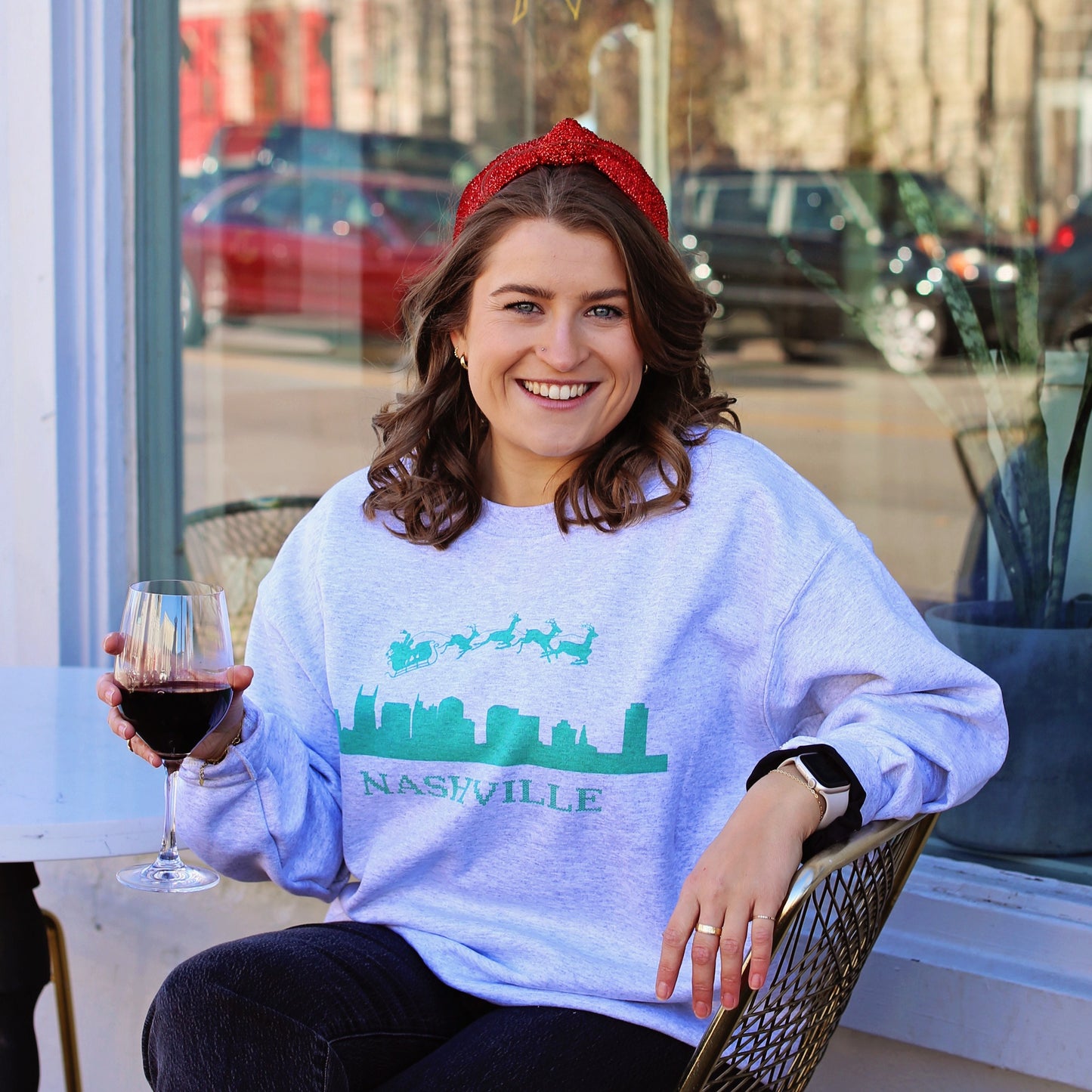 Santa over Nashville sweatshirt