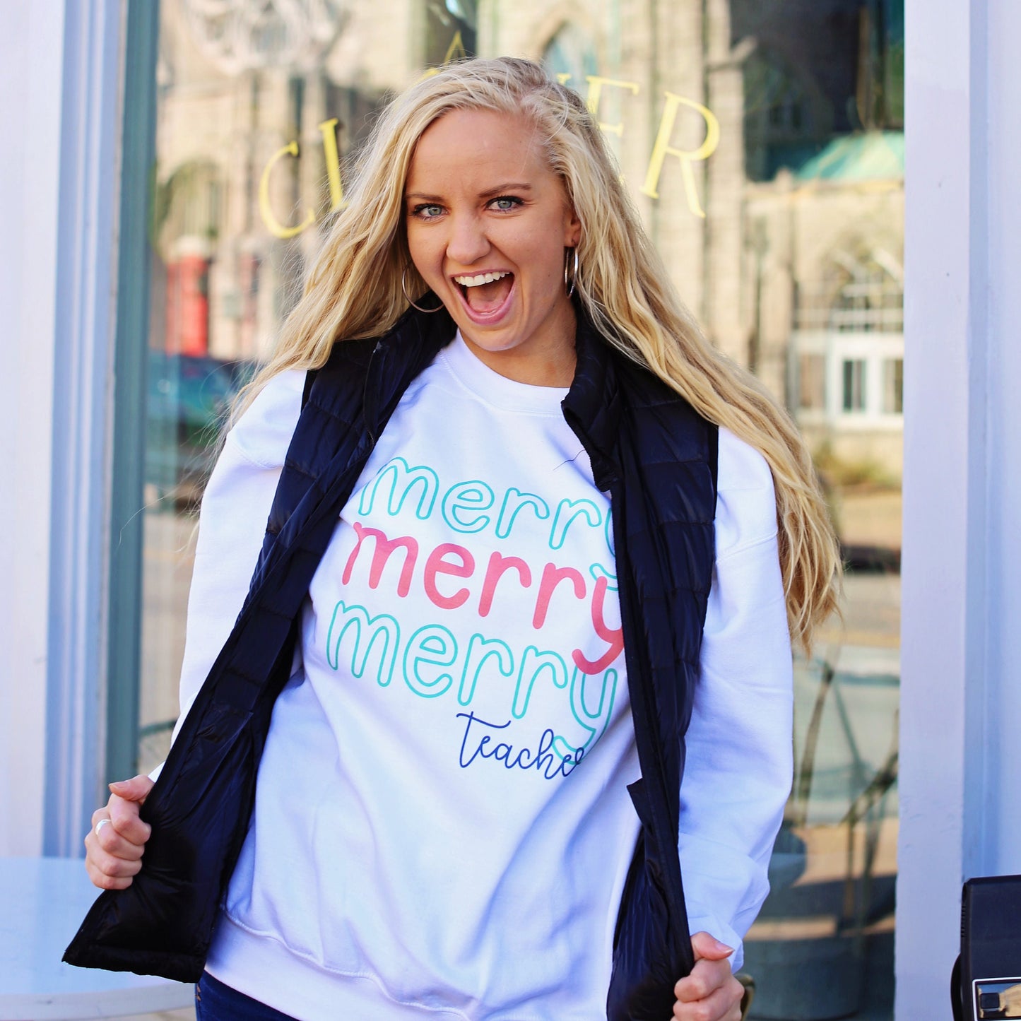 Merry Teacher crewneck