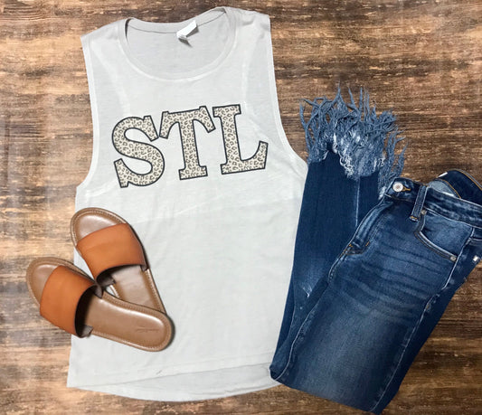 Neutral Leopard STL Muscle Tank
