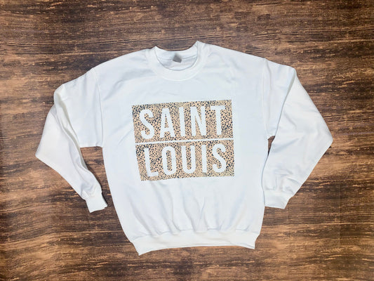 Leopard Saint Louis Box logo crewneck sweatshirt