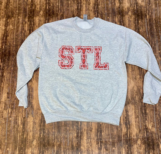 Leopard Heart STL crewneck sweatshirt