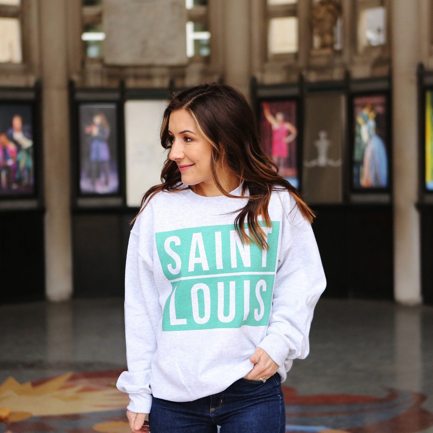 Kelly Green Saint Louis Box Logo Sweatshirt
