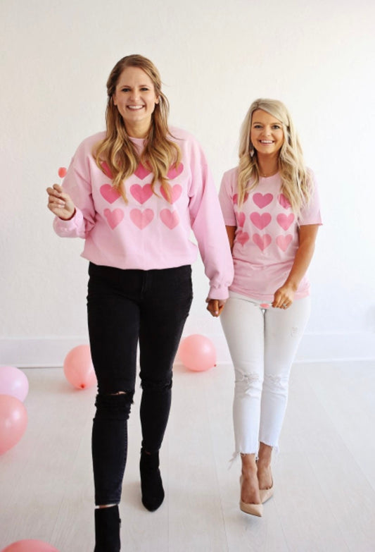 Ombré Hearts Crewneck