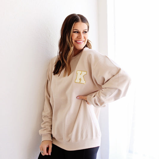 Personalized Chenille Patch sweatshirt
