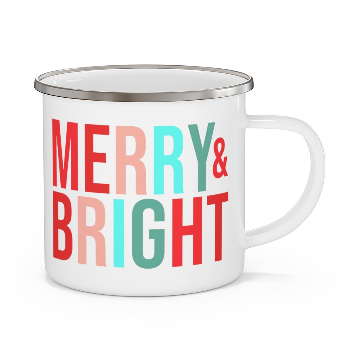 Merry and Bright Enamel Camping Mug