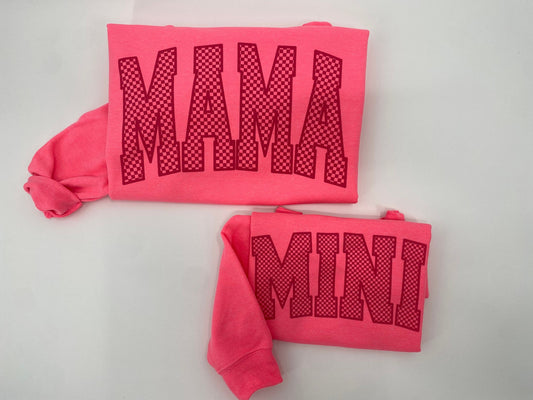 Hot Pink Mama and Mini Sweatshirt