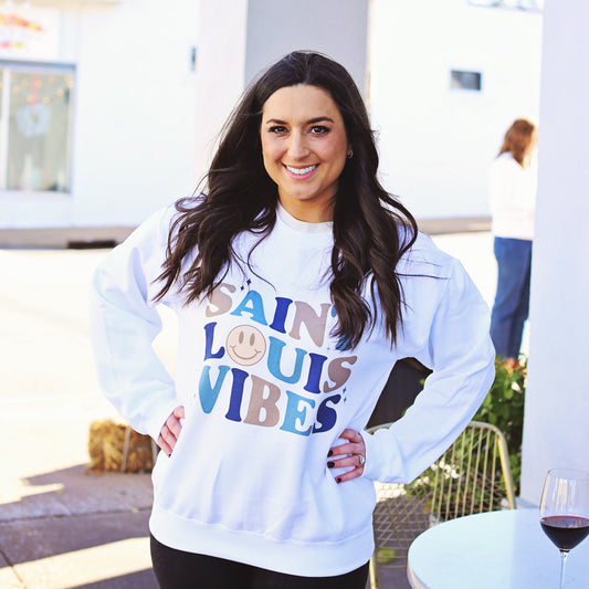 Saint Louis Vibes smiley NYE crewneck